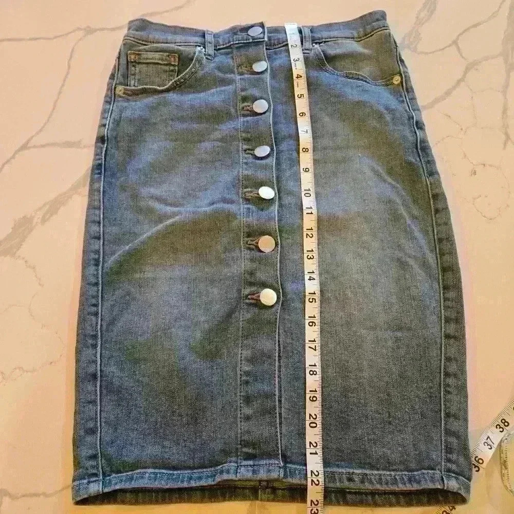 Express Women's Button Down Stretch Midi Jean Ski… - image 8